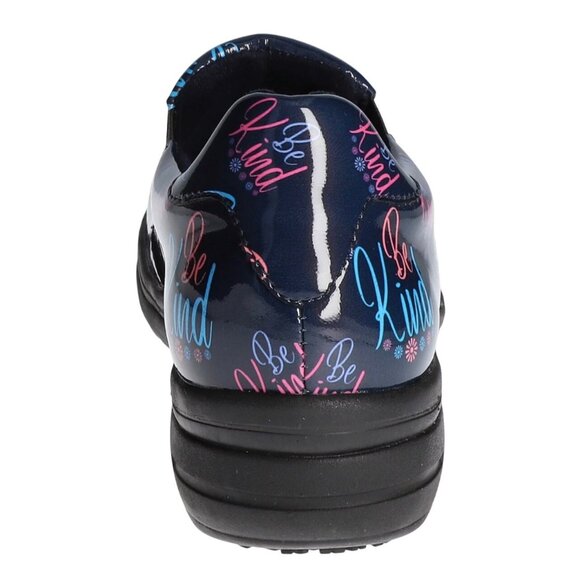 Easy Works By Easy Street Slip-Resistant "Be Kind" Clogs Shoes Navy & Pink 6W - Picture 5 of 14